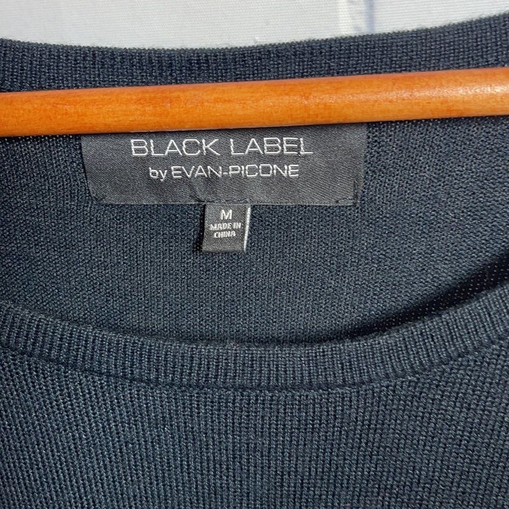 Black Label By‎ Evan Picone Black Stiped Skirt Knit Dress Sz M - Picture 4 of 6